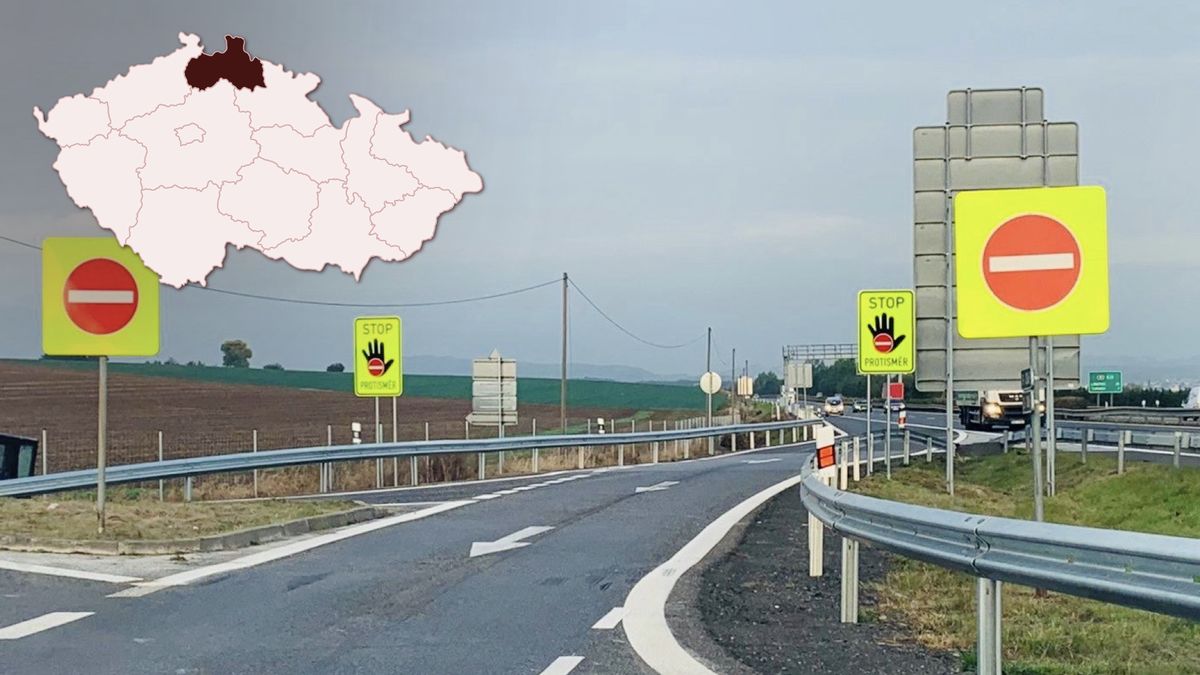 Varovné ruce na dálnici D10 nově brání jízdě v protisměru